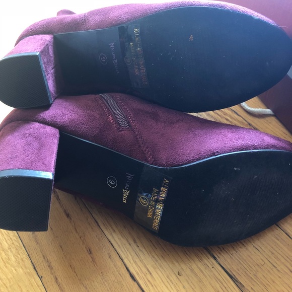 Worn once! Faux Suede burgundy color booties - Picture 3 of 5